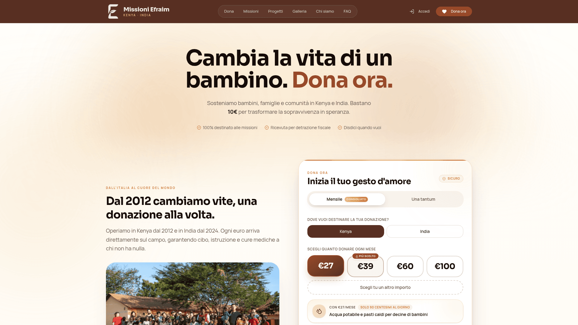 Anteprima del sito Missioni Umanitarie